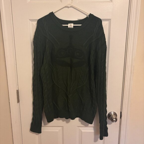 Disney Pixar Toy Story Alien Cable Knit Sweater Womens XL Deep Green Pullover - Picture 2 of 9